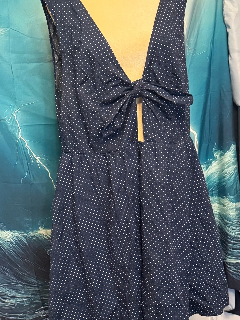 bailey blue Navy Blue Polka Dot Mini Dress